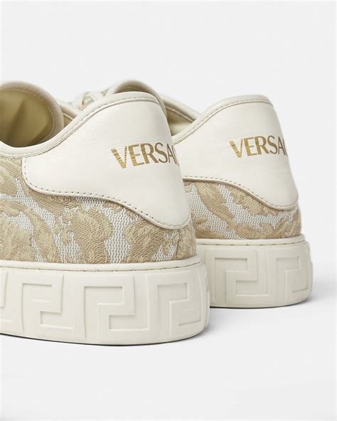 versace elasticated high top sneakers|Versace greca barocco print sneakers.